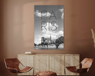 PARIS Cathedral Notre-Dame | Text & Skyline by Melanie Viola