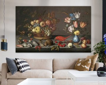 Fruit, bloemen en schelpen, Balthasar van der Ast