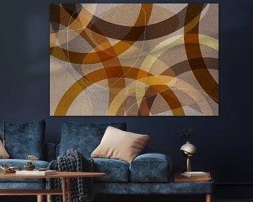 Retro geometry. Modern abstract organic shapes in warm earth tones by Dina Dankers