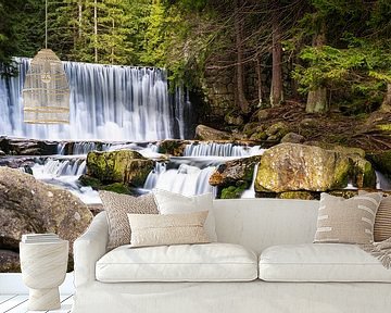 Wilde waterval in Karpacz in het Reuzengebergte 5 van Holger Spieker