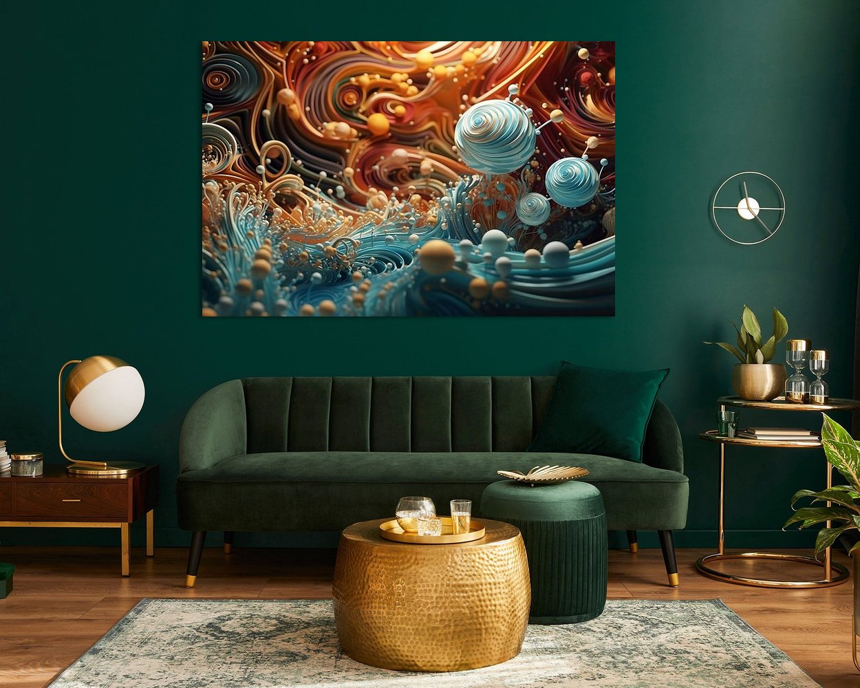 Voorbeeld van het werk in een kamer