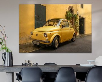 Fiat 500 in geel en groen van Stefania van Lieshout