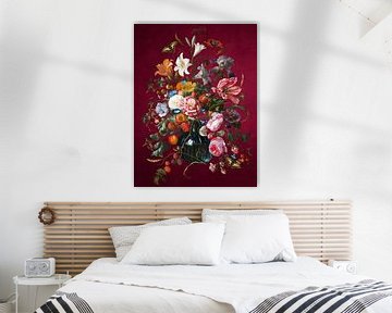 Vase With Flowers - the Red Pink Edition sur Marja van den Hurk