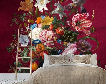 Vase With Flowers - the Red Pink Edition van Marja van den Hurk