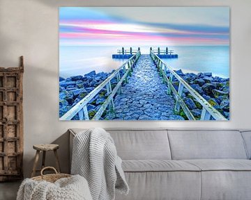 Afsluitdijk voor zonsopkomst
