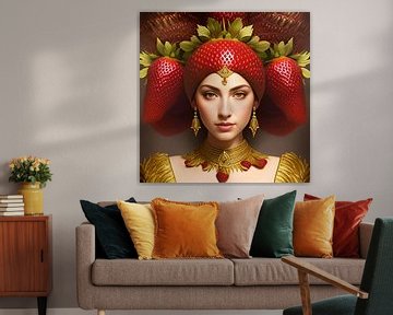 Surreal Queen of Strawberries - Erdbeeren von Carina Dumais