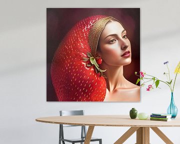 Surreal Queen of Strawberries - Erdbeeren von Carina Dumais