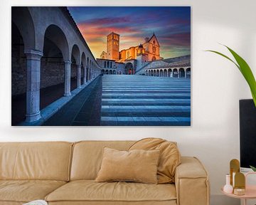 Basilica of Saint Francis of Assisi at sunset by Stefano Orazzini