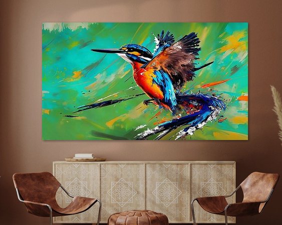 Voorbeeld van het werk in een kamer