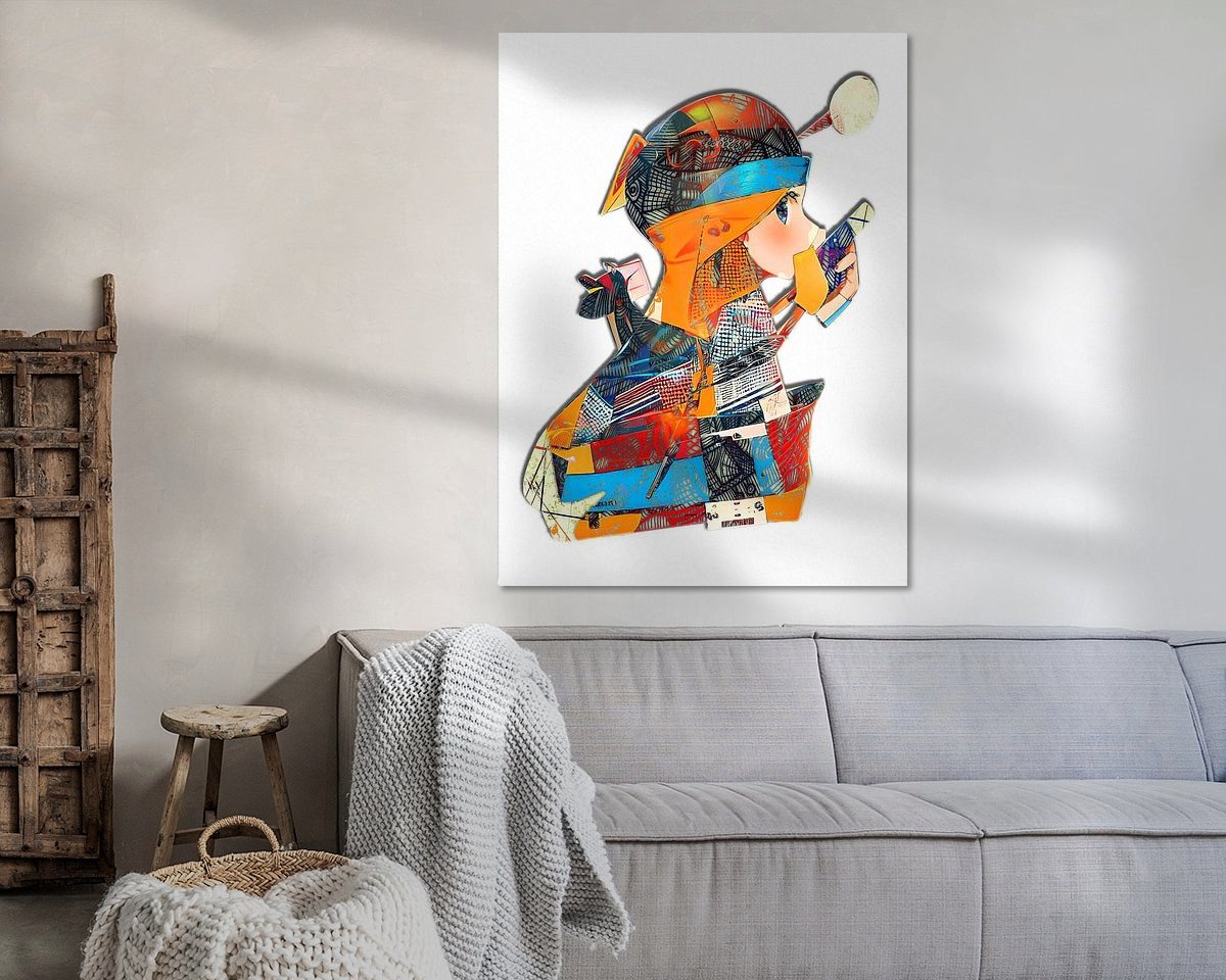 Voorbeeld van het werk in een kamer