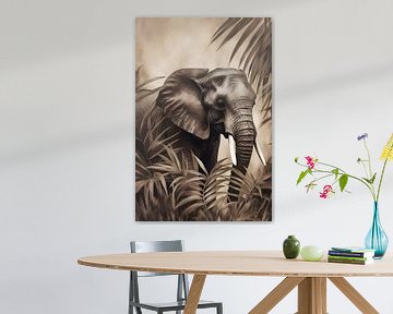 Elephant among the bushes by But First Framing