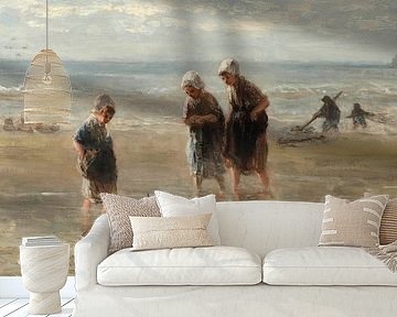 Children playing on the beach, Jozef Israels