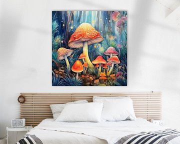 Magische paddenstoelen in het bos van New Visuals