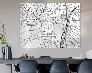 Carte de Assen Centrum en noir et blanc sur Map Art Studio