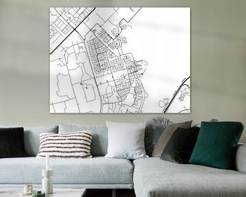 Kaart van Zeewolde in Zwart Wit van Map Art Studio