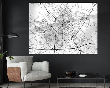 Kaart van Doetinchem in Zwart Wit van Map Art Studio