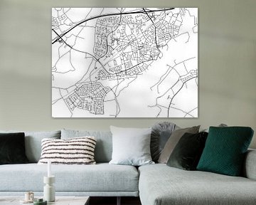 Kaart van Tiel in Zwart Wit van Map Art Studio