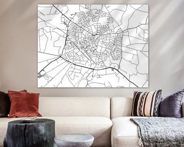 Kaart van Winterswijk in Zwart Wit van Map Art Studio