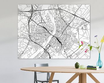 Kaart van Venlo in Zwart Wit van Map Art Studio