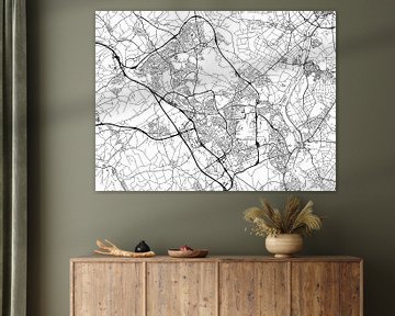 Carte de Parkstad en noir et blanc sur Map Art Studio