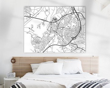 Karte von Roermond in Schwarz ud Weiss von Map Art Studio