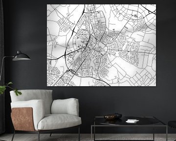 Kaart van Sittard in Zwart Wit van Map Art Studio