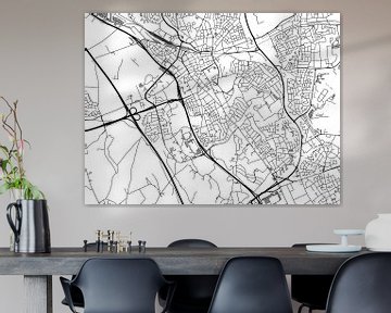Kaart van Heerlen in Zwart Wit van Map Art Studio