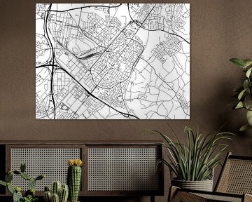 Karte von Geleen in Schwarz ud Weiss von Map Art Studio