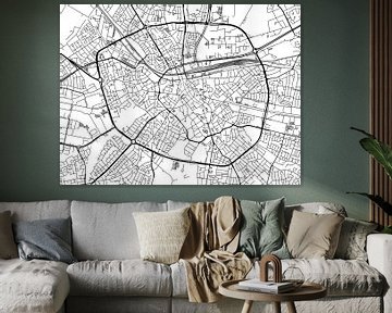 Carte de Eindhoven en noir et blanc sur Map Art Studio