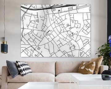 Map of Eindhoven Centrum in Black and Wite by Map Art Studio