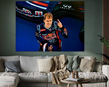 Sebastian Vettel schilderij van Paul Meijering