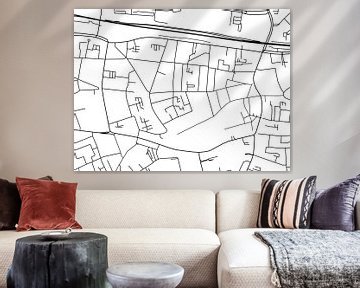 Map of Tilburg Centrum in Black and Wite by Map Art Studio