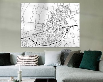 Kaart van Etten-Leur in Zwart Wit van Map Art Studio