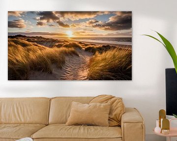 Photo of Dutch beaches with sunset VIII by René van den Berg