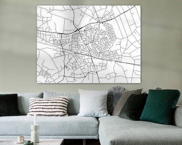 Karte von Deurne in Schwarz ud Weiss von Map Art Studio