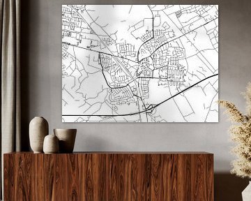 Kaart van Geldrop in Zwart Wit van Map Art Studio