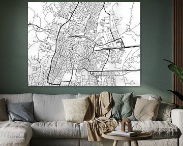 Kaart van Haarlem in Zwart Wit van Map Art Studio