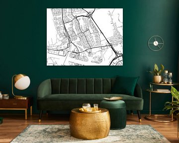 Map of Zaandam in Black and Wite by Map Art Studio