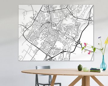 Map of Alkmaar in Black and Wite by Map Art Studio