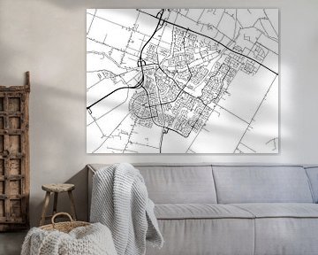 Karte von Purmerend in Schwarz ud Weiss von Map Art Studio