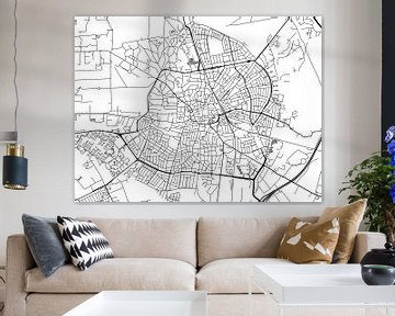 Kaart van Hilversum in Zwart Wit van Map Art Studio