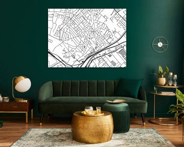 Kaart van Beverwijk in Zwart Wit van Map Art Studio
