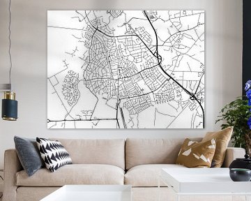 Carte de Bussum en noir et blanc sur Map Art Studio