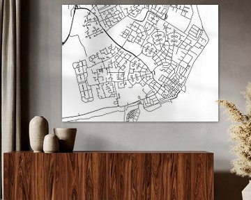 Kaart van Volendam in Zwart Wit van Map Art Studio