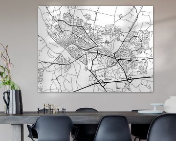 Karte von Deventer in Schwarz ud Weiss von Map Art Studio