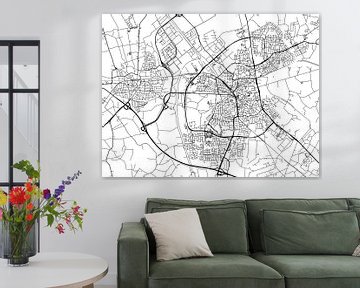 Karte von Almelo in Schwarz ud Weiss von Map Art Studio