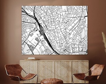 Karte von Utrecht Centrum in Schwarz ud Weiss von Map Art Studio