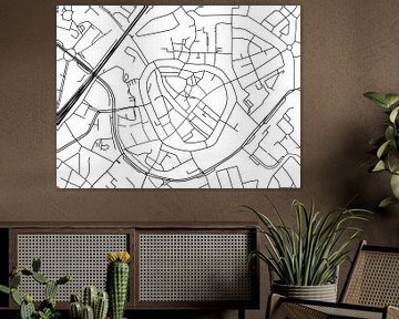 Kaart van Amersfoort Centrum in Zwart Wit van Map Art Studio