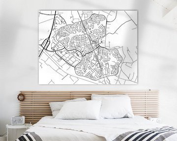 Kaart van Houten in Zwart Wit van Map Art Studio