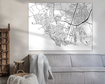 Map of Vlissingen in Black and Wite by Map Art Studio